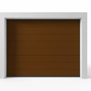 Garageport Bredpanel i brunt