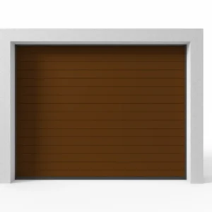 Garageport Smalpanel i brunt